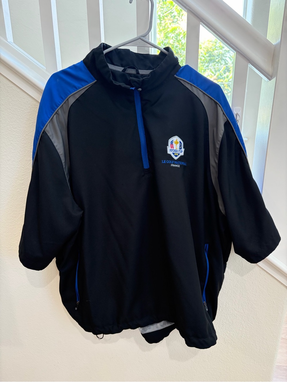 2018 Ryder Cup Le National France Proquip Men's Black & Royal Blue Windbreaker